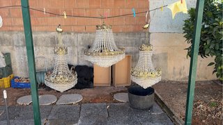 3 Lampade Dorate in Cristallo per Matrimonio e Casa