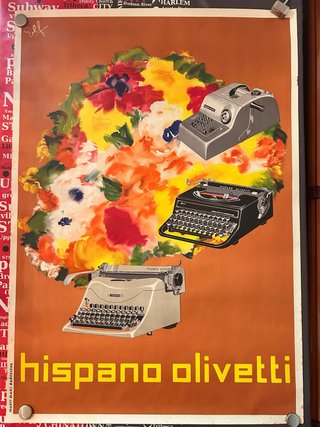 Cartel Hispano Olivetti Antiguo