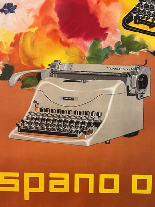 Cartel Hispano Olivetti Antiguo