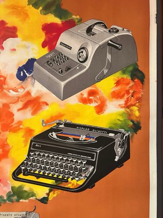 Cartel Hispano Olivetti Antiguo