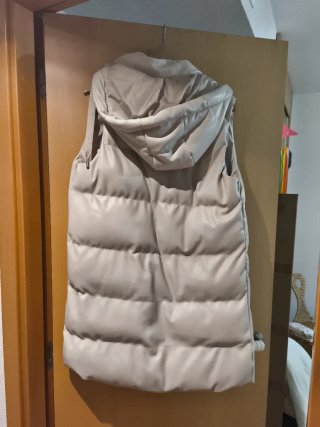 Chaleco acolchado mujer beige