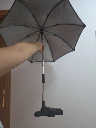 Sombrilla para carrito de bebé gris