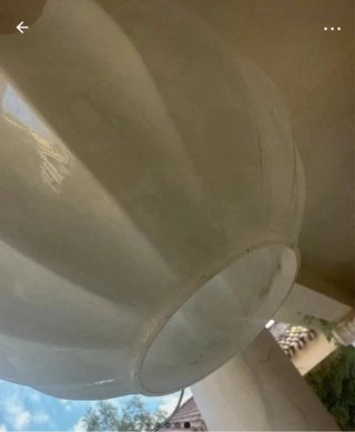 Lampada da soffitto vintage in vetro e metallo