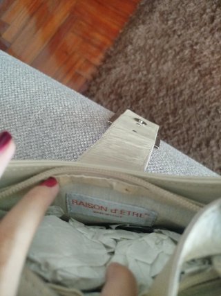 Bolso Fendi Beige y Plateado
