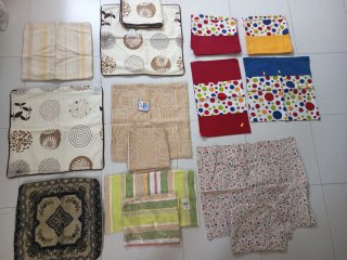 Lote 17 fundas cojín tela beige y multicolor