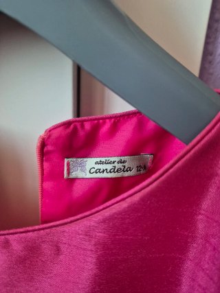 Vestido rosa con flor 12 años