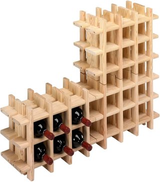 Botellero de madera modular