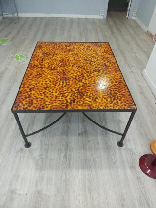 Mesa de centro vintage estructura hierro