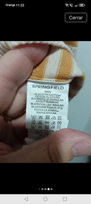 Jersey rayas beige y amarillo Talla M