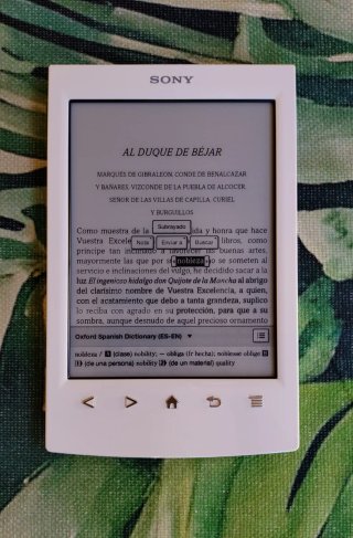 Libro electrónico Sony PRS T2 Blanco