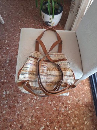 Mochila Beige Multicolor