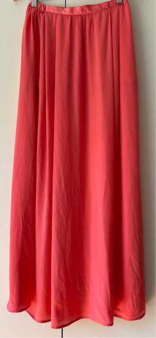 Falda larga Zara coral