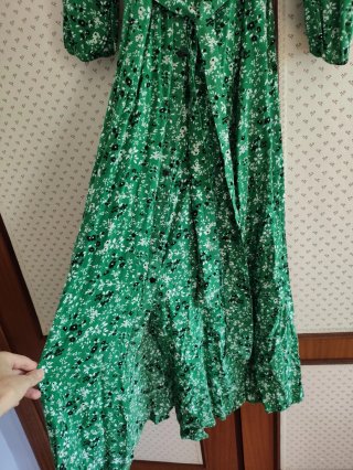 Vestito Zara verde con stampa floreale