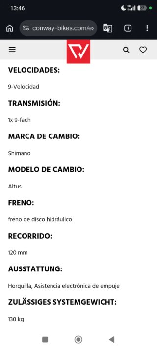 Bicicleta Eléctrica Cairon S 2.0 625 **NUEVA**