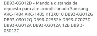 Mando aire acondicionado Samsung
