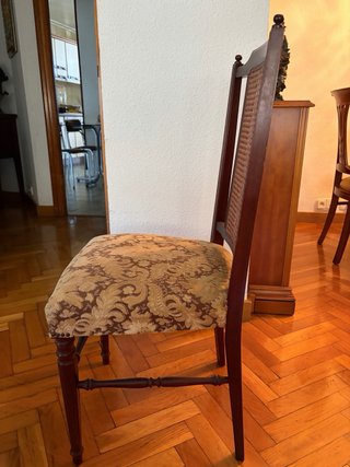 6 Sillas antiguas tapizado floral