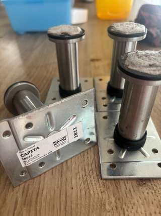 4 Patas Acero Inoxidable 8cm
