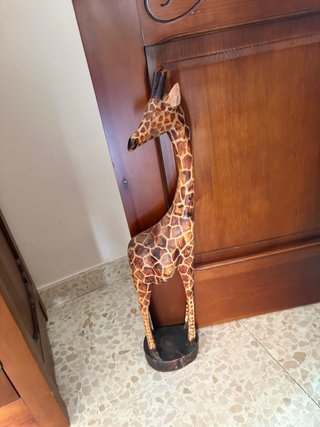 Jirafa madera tallada artesanal decorativa