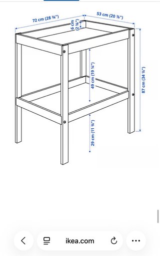 Cambiador Bebé Blanco Ikea con colchon