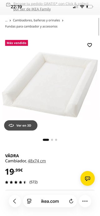 Cambiador Bebé Blanco Ikea con colchon