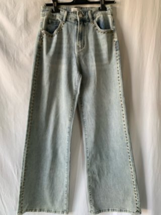 Jeans Folyrose vita alta gamba larga taglia S