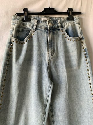 Jeans Folyrose vita alta gamba larga taglia S
