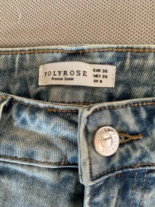 Jeans Folyrose vita alta gamba larga taglia S