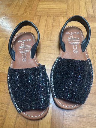 Avarca Minorca Glitter Nere Tg 36