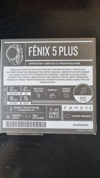 Garmin Fenix 5 Plus Sapphire Carbon Gray DLC
