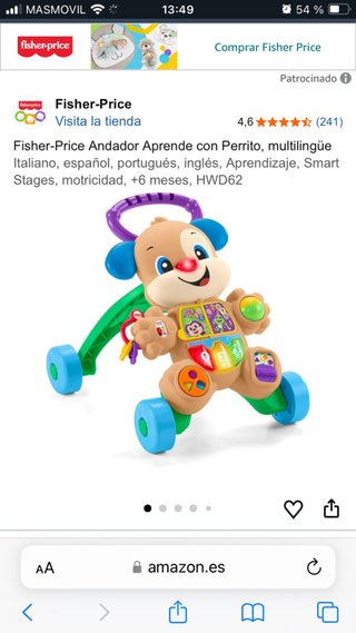 Andador Fisher-Price Aprende con Perrito