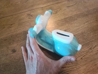 Hucha Moto Scooter Guardiola Azul y Blanca