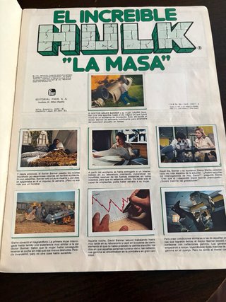 Álbum Cromos El Increíble Hulk “La Masa”