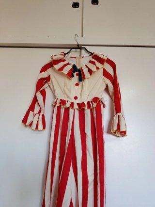 Disfraz Payaso Maléfico Rayas Rojas 120cm