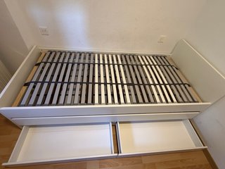 Letto a castello doppio con cassetti e materasso