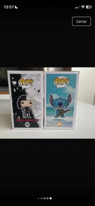 Funko Pop Stitch 1044 y Cruella 1038