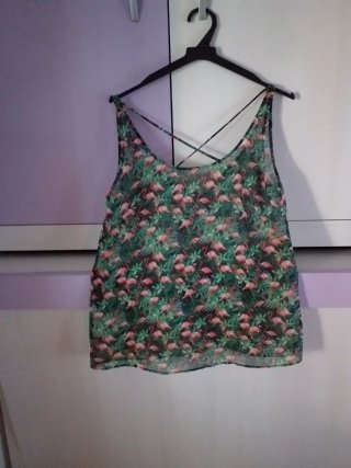 Camiseta sin mangas estampada de señora