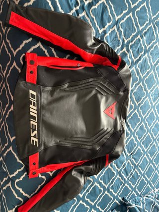 Chaqueta Dainese Cuero Moto Negra/Roja , Racing3