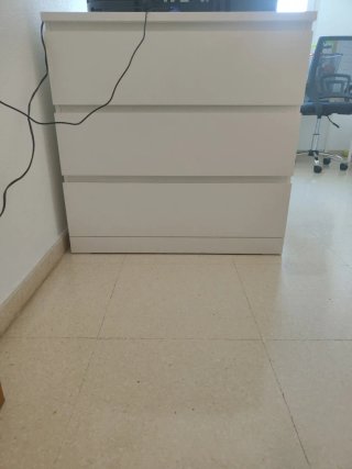 Cómoda Malm Ikea 3 cajones blanca