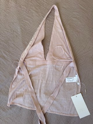 Top Zara Halter Brillos Talla Única