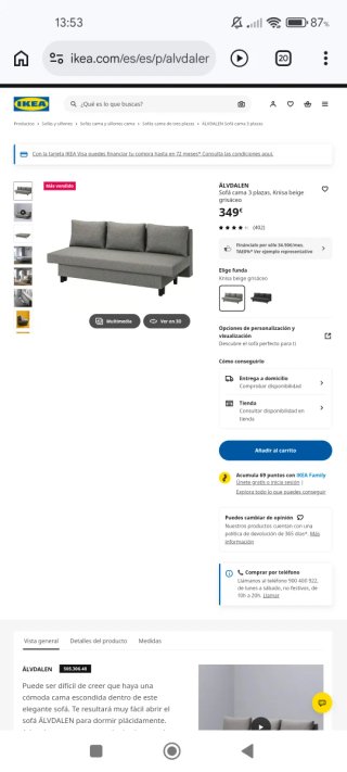 Sofá Cama 3 Plazas ÄLVDALEN Ikea