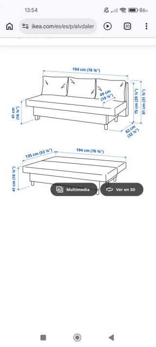 Sofá Cama 3 Plazas ÄLVDALEN Ikea