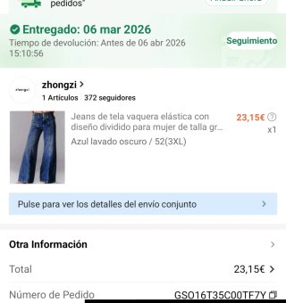 Pantalón vaquero talla 52