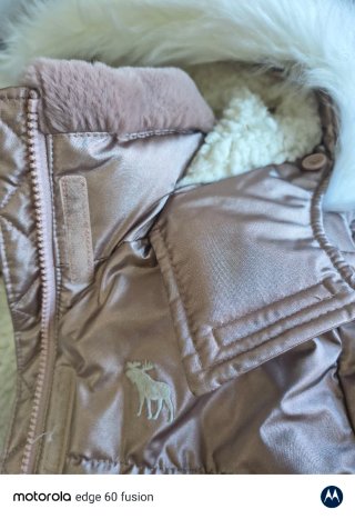 Chaqueta niña invierno rosa metalizado 9/10 años