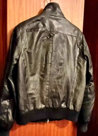 Cazadora Biker Piel Zara negra