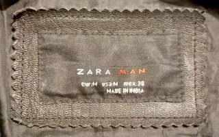 Cazadora Biker Piel Zara negra