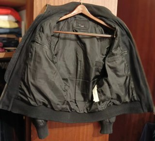 Cazadora Biker Piel Zara negra