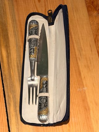 Conjunto Cuchillo Tenedor Argentino Decorado