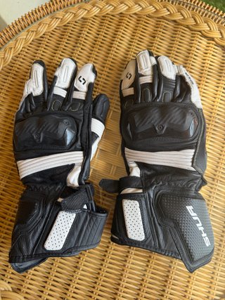 Guantes Moto SHUA Talla M Negro/Blanco