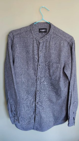 Camisa Pull&Bear cuello mao gris S