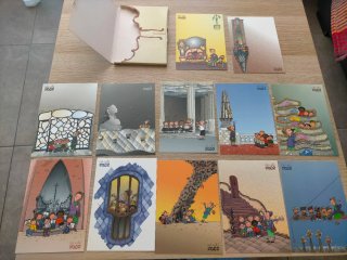 Colección 12 Postales Las Tres Mellizas Año Gaudí